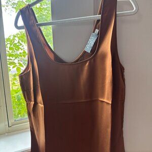 Ravella silk tank - copper brown
